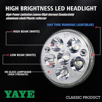 YAYE 5.75 Inch GN125 LED Headlight with DC12V High Thermal Conductivity Aluminum and Daytime Running Light