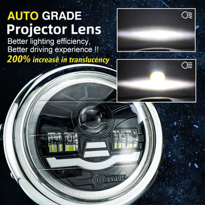 6 Inch Motorcycle Round Headlight Assembly with 4800LM Projector and 6500K White Light