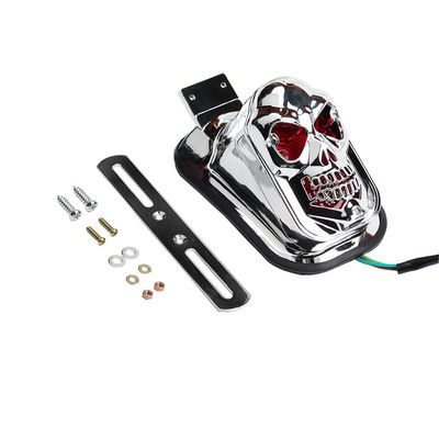 Skull Head Shape Red LED Motorcycle Tail Light with Rear Position for Enhanced Visibility