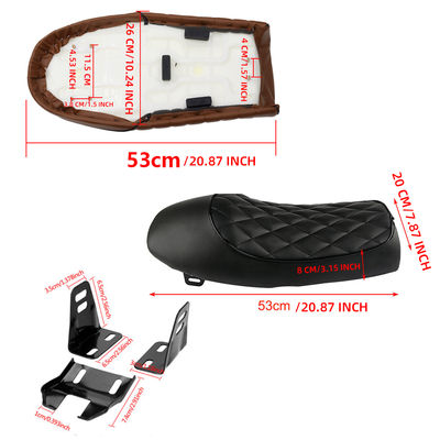 Saddle Cafe Racer Seat Part Motorcycle Motorbike Hump Flat Cafe Racer Saddle Seat Cushion Pad for H-onda Saddle Seat Cushion Pad