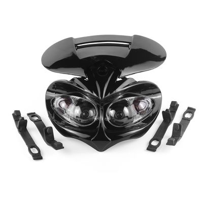 Dual LED Headlamp for Motorbikes and ATV 12V Plastic Front Fairing Lamp for Dirt Pit Bikes and Lo Beam Motorbike Headlight