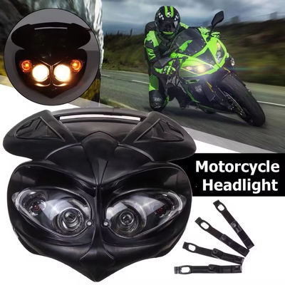 Dual LED Headlamp for Motorbikes and ATV 12V Plastic Front Fairing Lamp for Dirt Pit Bikes and Lo Beam Motorbike Headlight