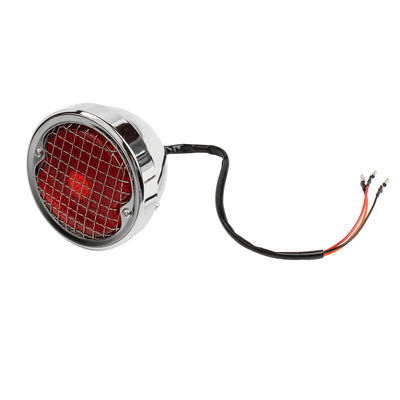 Luz de cola de motocicleta de malla vintage con lentes rojos y construcción duradera para Harley Chopper Bobber Cafe Racer